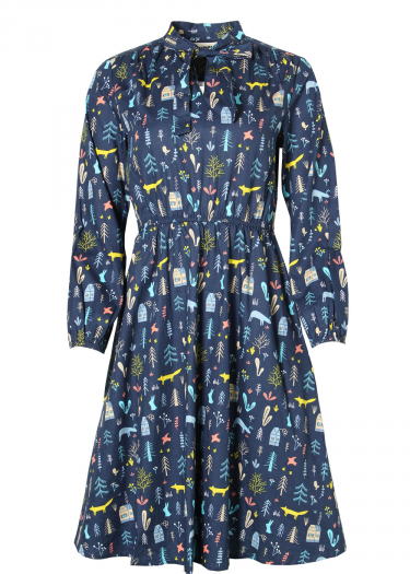 BCI Cotton Fox Print Tea Dress